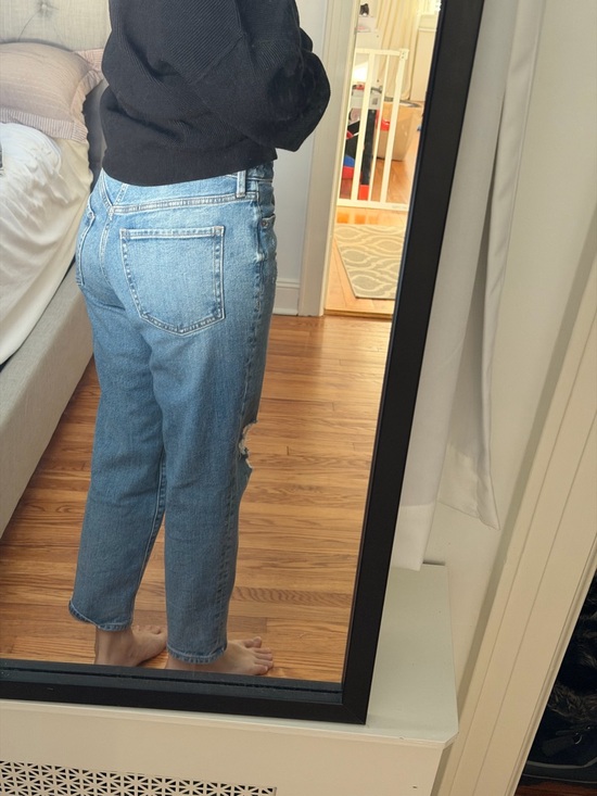 Old Navy O.G Straight High Rise Distressed Secret Slim Pocket Jeans Sz 4 Petite - Picture 3 of 6